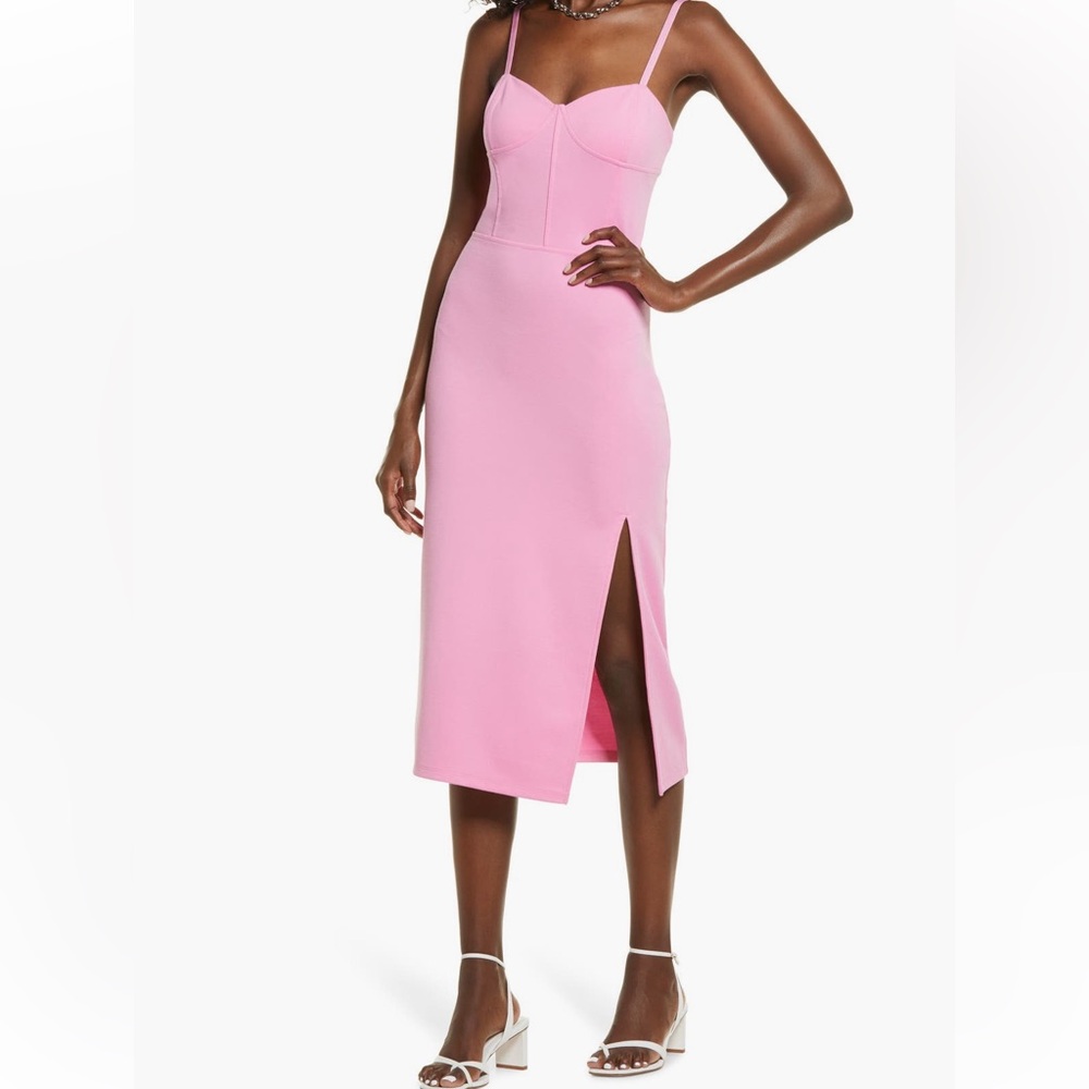 Pink Spaghetti Strap Sweetheart Bodycon Dress